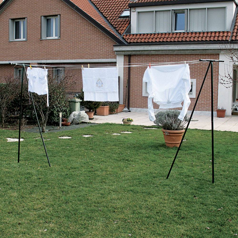 Ribimex - Etendoir à linge époxy 6 fils tubes 20mm hauteur env.210cm largeur 590mm - Image 2