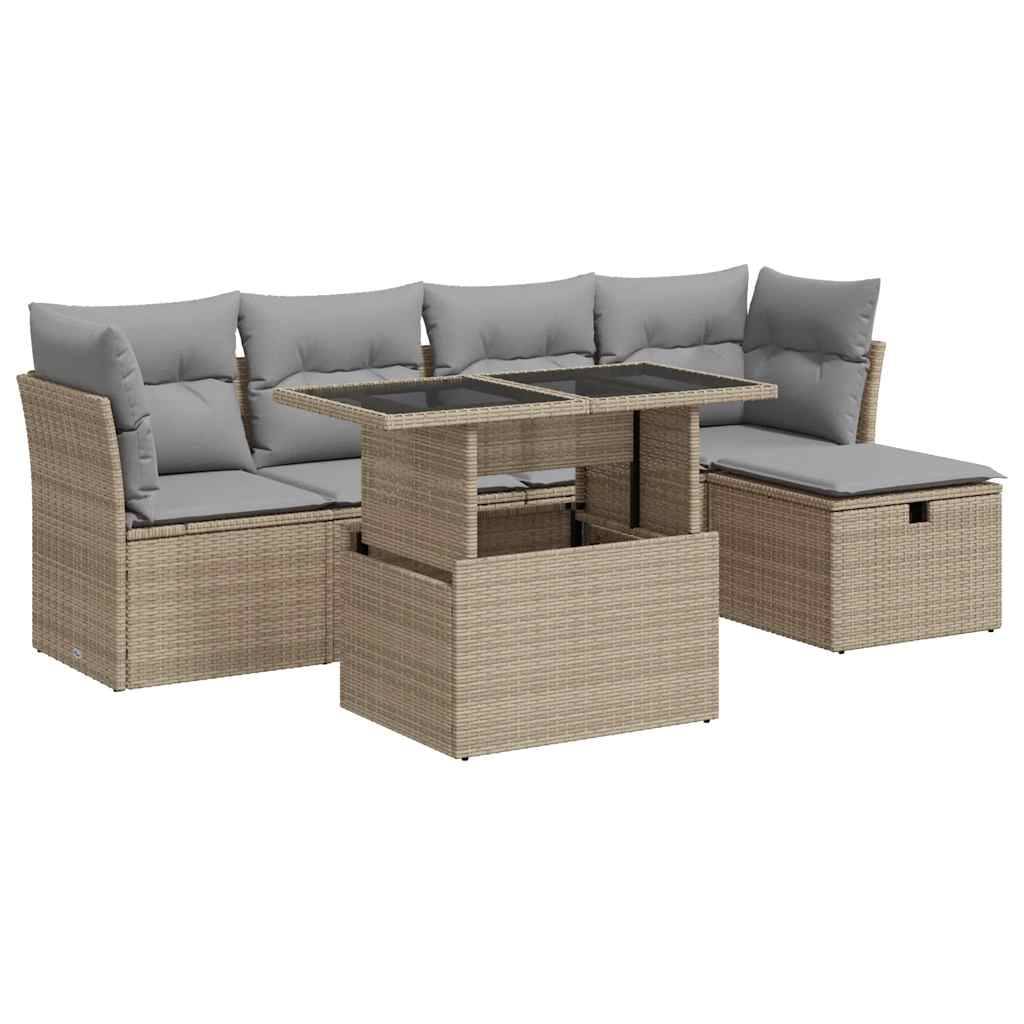 ComfortXL - Salon de jardin modulable 6 places résine tressée avec coffre de rangement Beige – ComfortXL Outdoor Living - Image 2