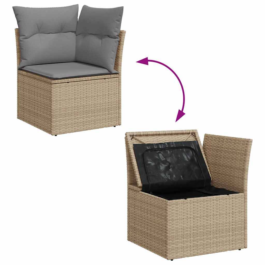 ComfortXL - Salon de jardin modulable 6 places résine tressée avec coffre de rangement Beige – ComfortXL Outdoor Living - Image 8