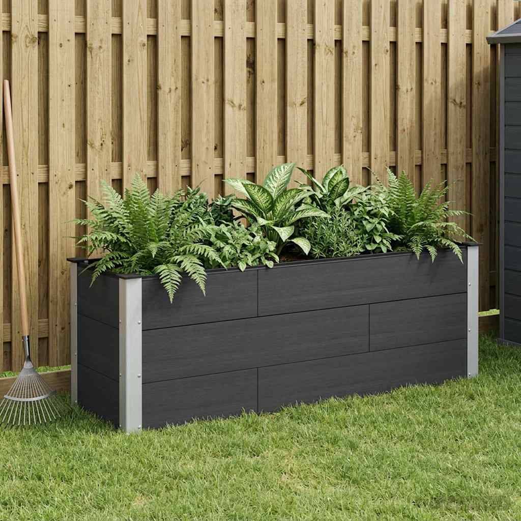 PANGIVO - Jardinière surélevée composite bois plastique et aluminium noir 150 x 50 x 54 cm - PANGIVO - Image 1