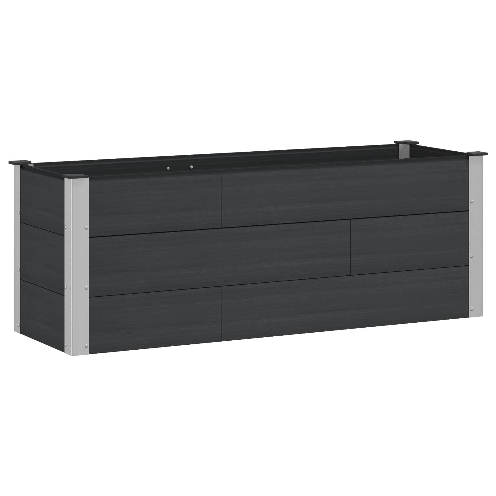 PANGIVO - Jardinière surélevée composite bois plastique et aluminium noir 150 x 50 x 54 cm - PANGIVO - Image 2
