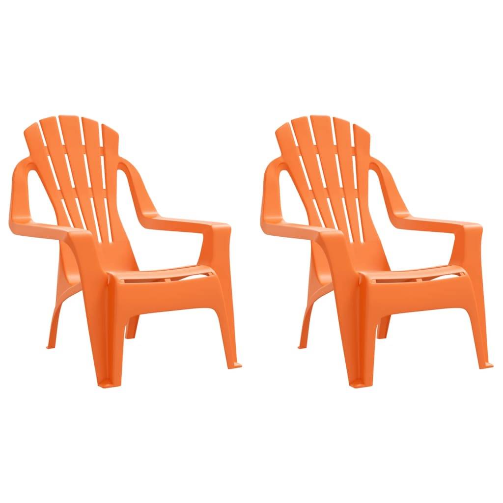 Lot de 2 Chaises de jardin pour enfants - Chaises d'extérieur - Fauteuils de jardin orange 37x34x44 cm PP - Image 1