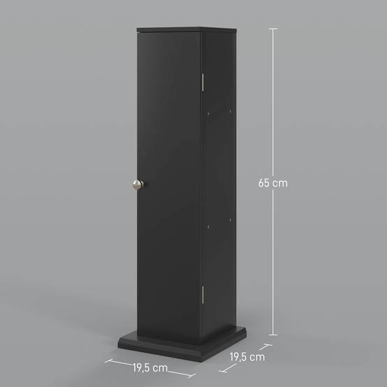 Porte papier toilette 3 niveaux avec distributeur intégré, meuble WC rangement compact salle de bain moderne noir - Image 5
