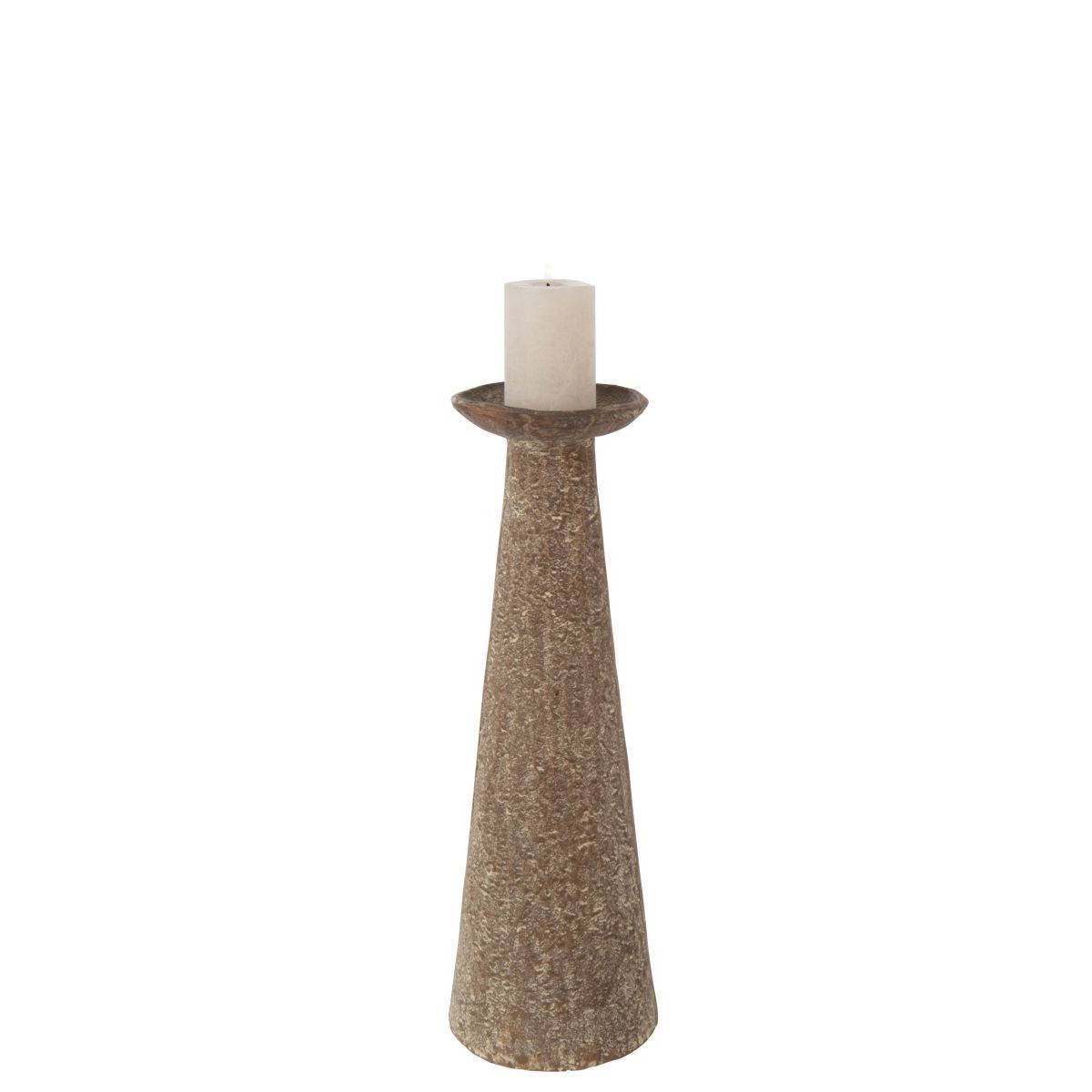 J-Line - Bougeoir Déco en Métal "Darrel" 36cm Marron - Image 2