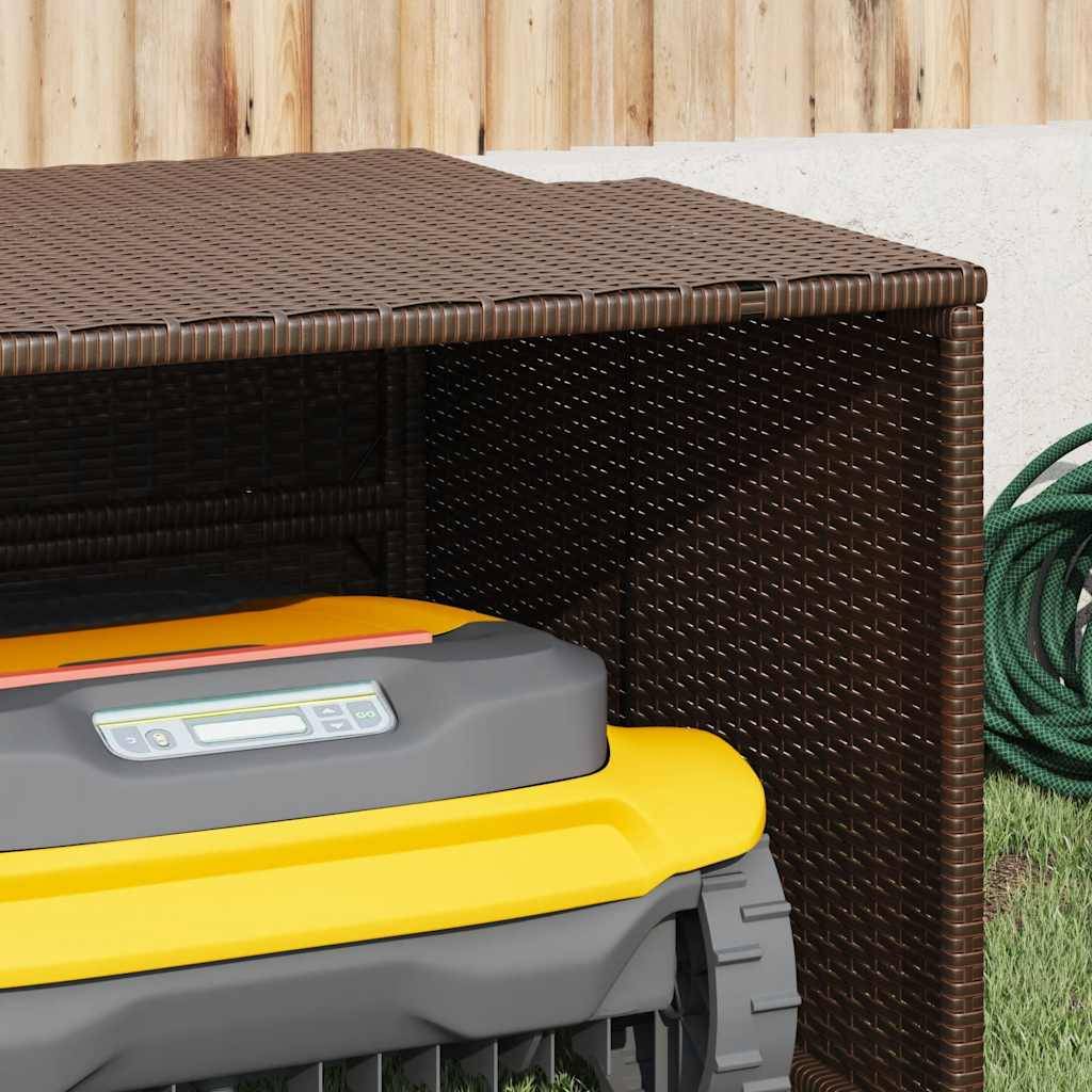 Vidaxl - Garage pour robot tondeuse marron 86x90x52/57 cm résine tressée vidaXL 365405 - Image 5