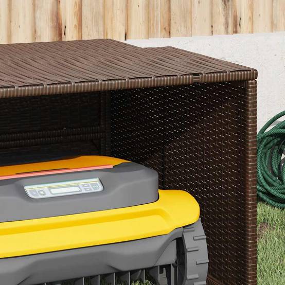 Vidaxl - Garage pour robot tondeuse marron 86x90x52/57 cm résine tressée vidaXL 365405 - Image 5