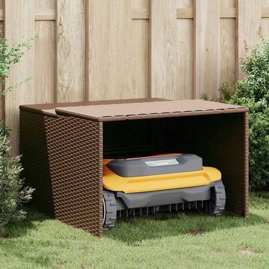 Vidaxl - Garage pour robot tondeuse marron 86x90x52/57 cm résine tressée vidaXL 365405 - Image 4