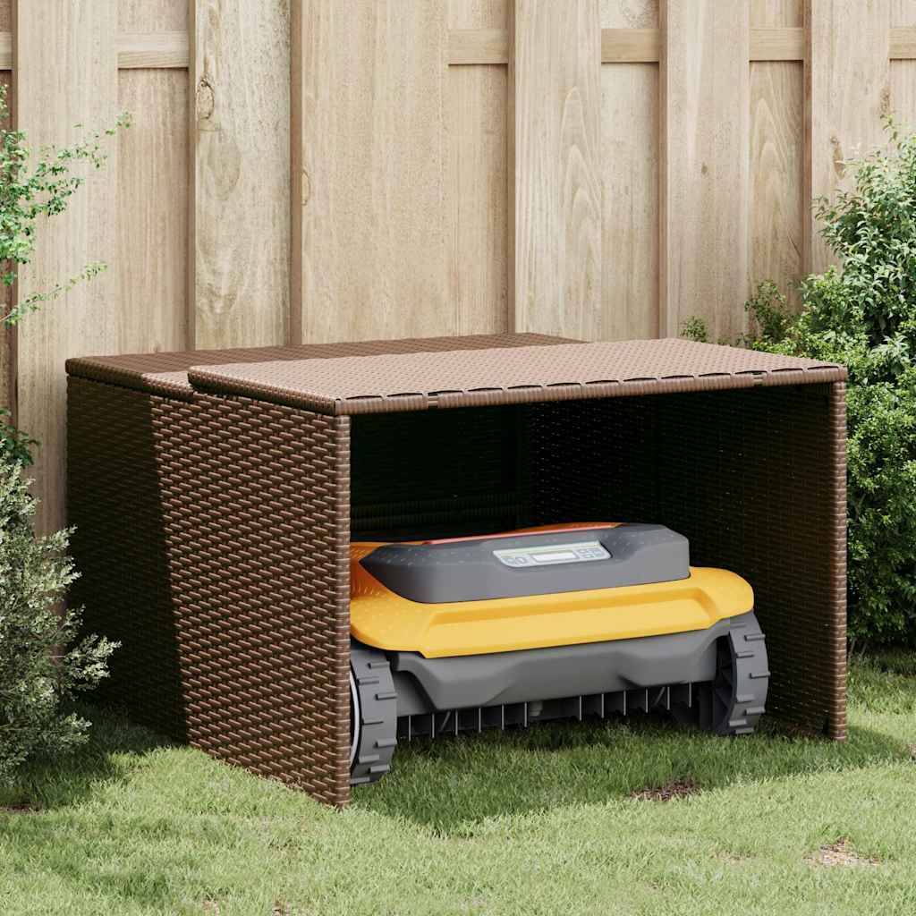 Vidaxl - Garage pour robot tondeuse marron 86x90x52/57 cm résine tressée vidaXL 365405 - Image 4
