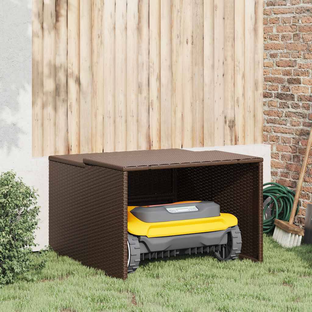 Vidaxl - Garage pour robot tondeuse marron 86x90x52/57 cm résine tressée vidaXL 365405 - Image 1