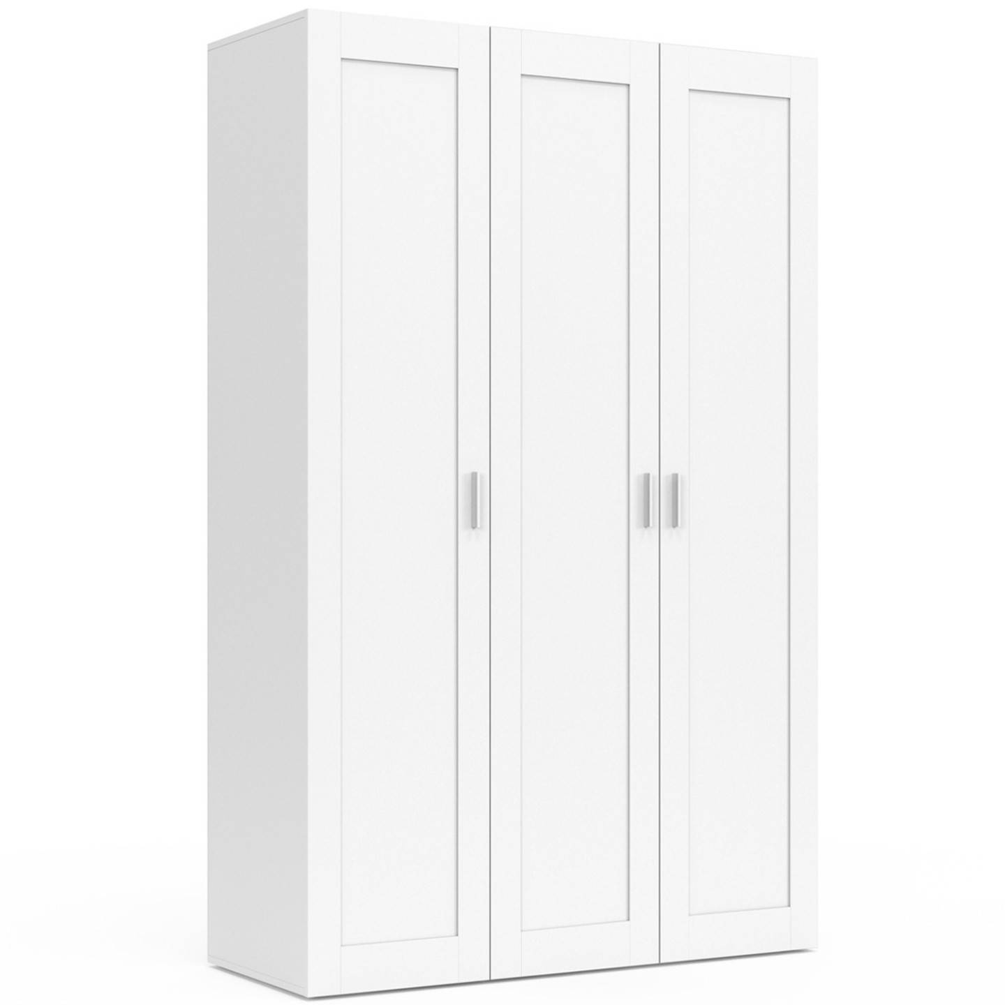 Armoire 3 portes VITO blanc penderie 120 cm avec étagères - Image 2