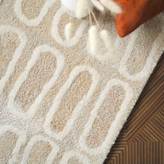 Decoweb - Tapis de salon ou chambre - Identité - Beige et écru - 160 x 230 cm - Decoweb - Image 5