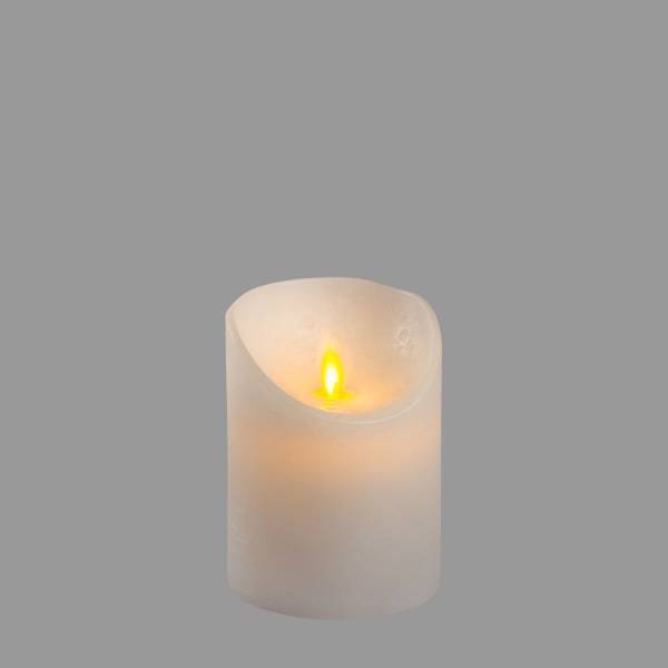 Lotti - Bougie LED à piles cire véritable Blanche Flamme vacillante H10cm Timer Blanc chaud Lotti - Image 1