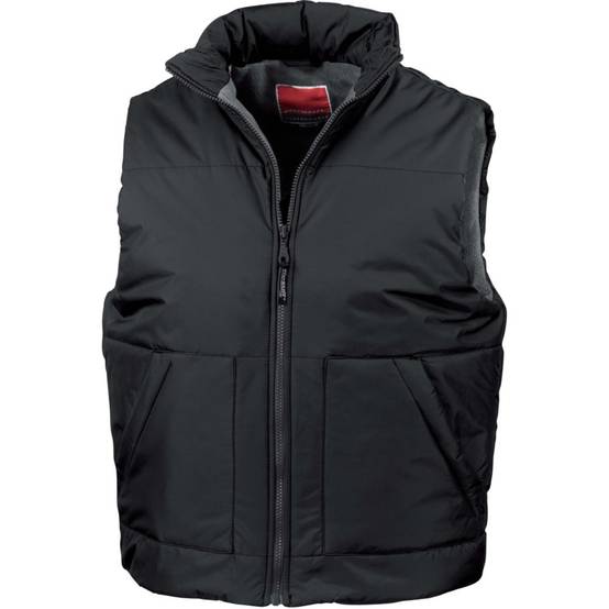 Bodywarmer de travail Result DOUBLÉ POLAIRE Noir XL