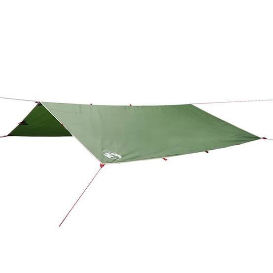 Tarp de Survie Tissu Oxford Ultra-Résistant Imperméable Abri pour Bushcraft Vert 360x294 cm – ComfortXL Outdoor Living - Image 2