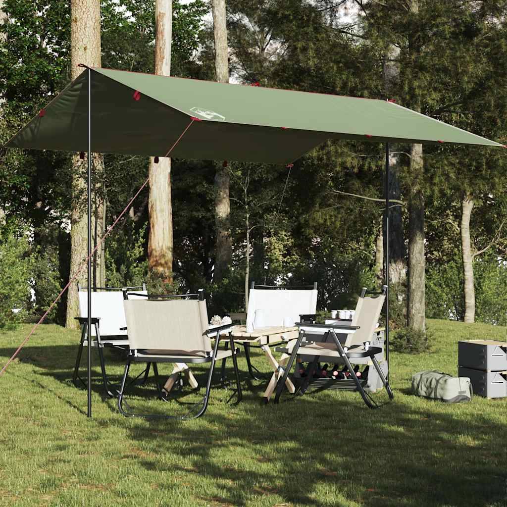 Tarp de Survie Tissu Oxford Ultra-Résistant Imperméable Abri pour Bushcraft Vert 360x294 cm – ComfortXL Outdoor Living - Image 1
