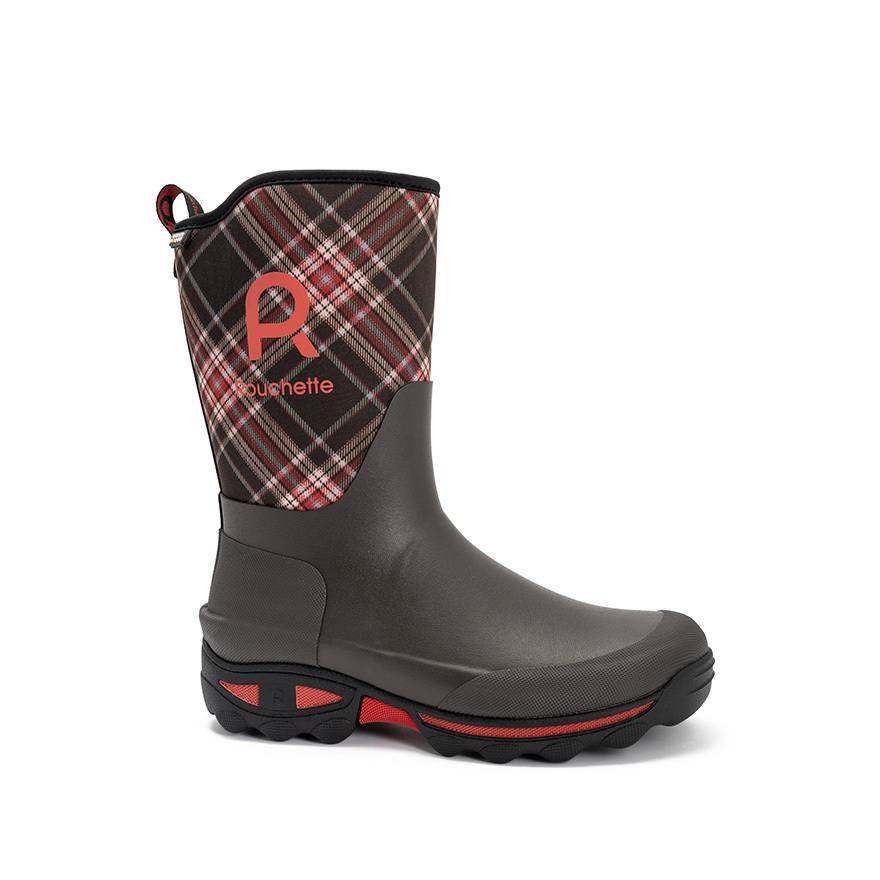 Rouchette - Demi botte CLEAN GARDEN PLAID Rouge - Image 1