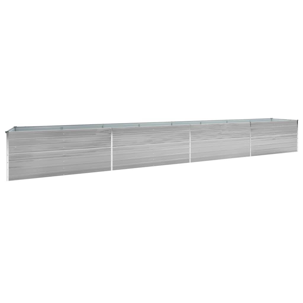 Helloshop26 - Jardinière lit surélevé plantes fleurs jardin acier galvanisé 600 x 80 x 77 cm gris - Image 1