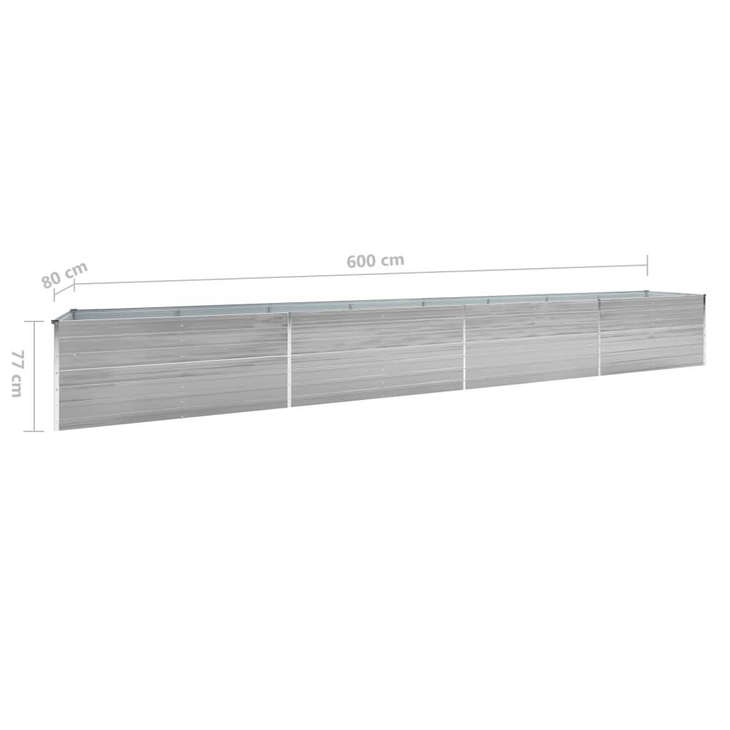 Helloshop26 - Jardinière lit surélevé plantes fleurs jardin acier galvanisé 600 x 80 x 77 cm gris - Image 5
