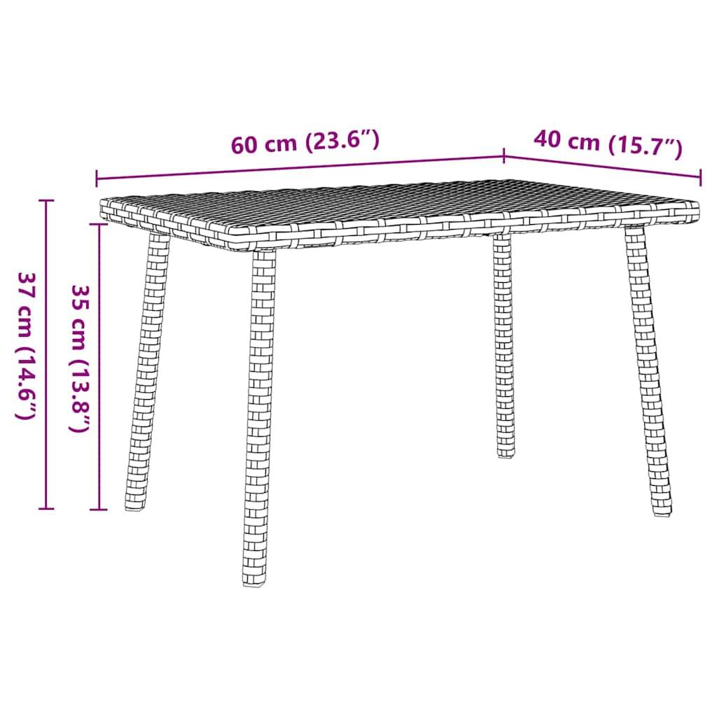 PANGIVO - Table basse de jardin rectangulaire beige résine tressée 60 x 40 x 37 cm - PANGIVO - Image 8