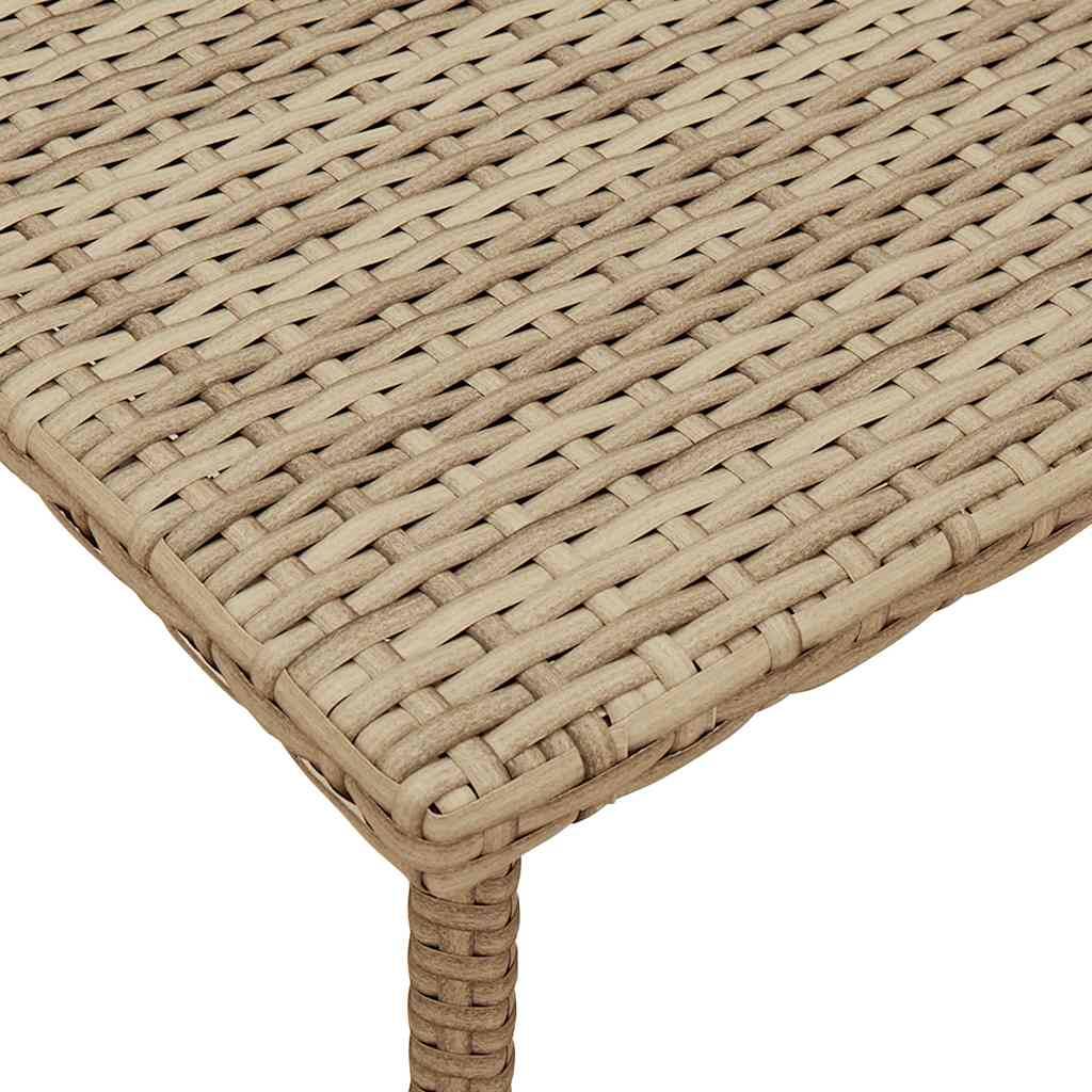PANGIVO - Table basse de jardin rectangulaire beige résine tressée 60 x 40 x 37 cm - PANGIVO - Image 7