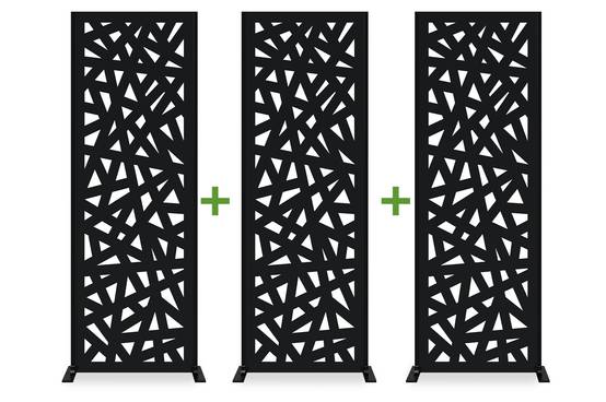 Casanoov Lot de 3 panneaux décoratifs RUIVO noir H.160 cm motif intégral - Image 1