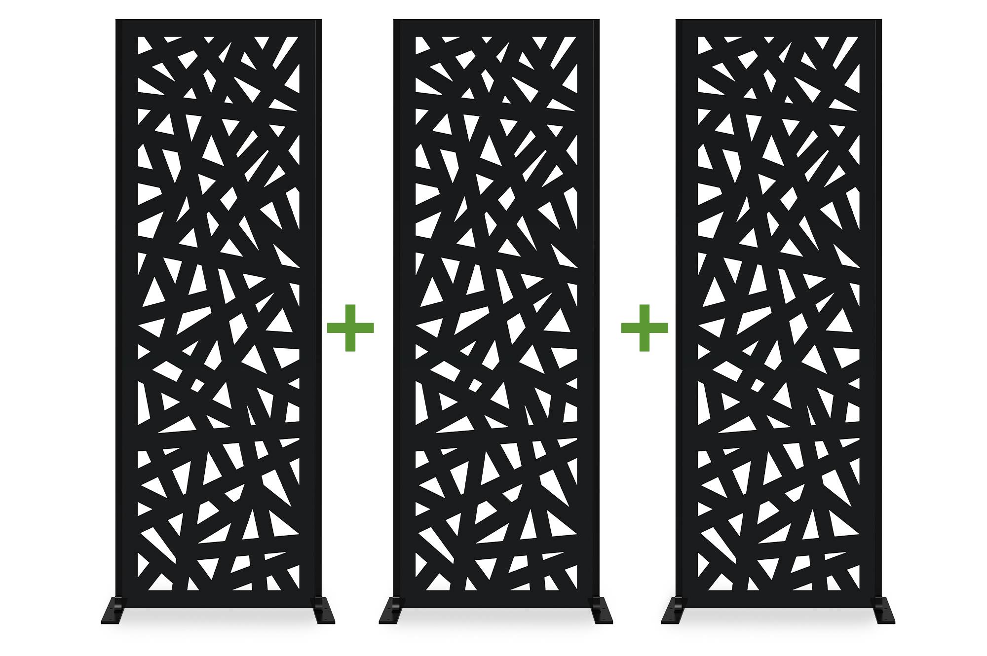 Casanoov Lot de 3 panneaux décoratifs RUIVO noir H.160 cm motif intégral - Image 1