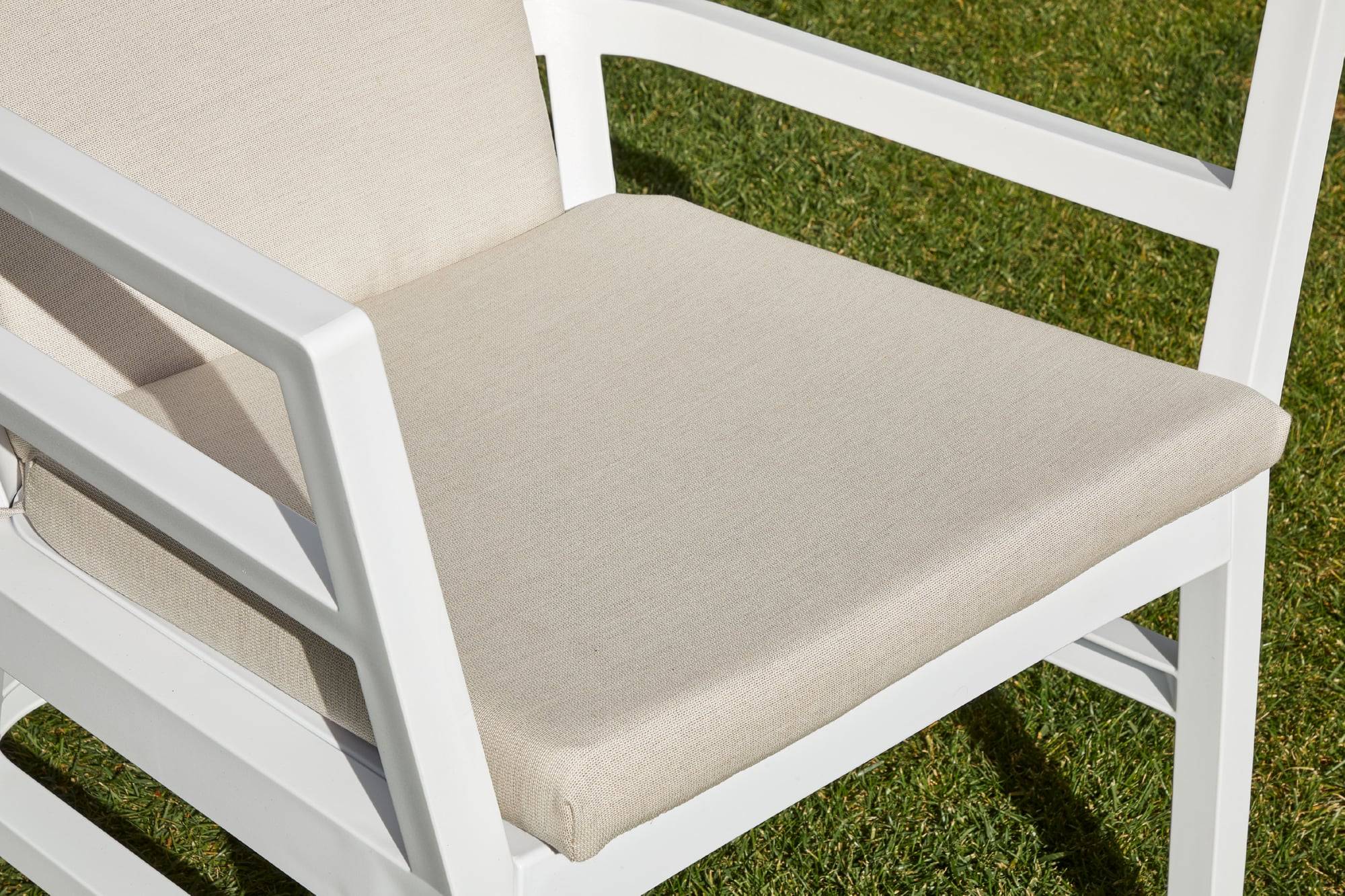 Set 2+1+1 armchairs-sofa-table indoor, outdoor white CLICK-CLACK Resol - Image 4