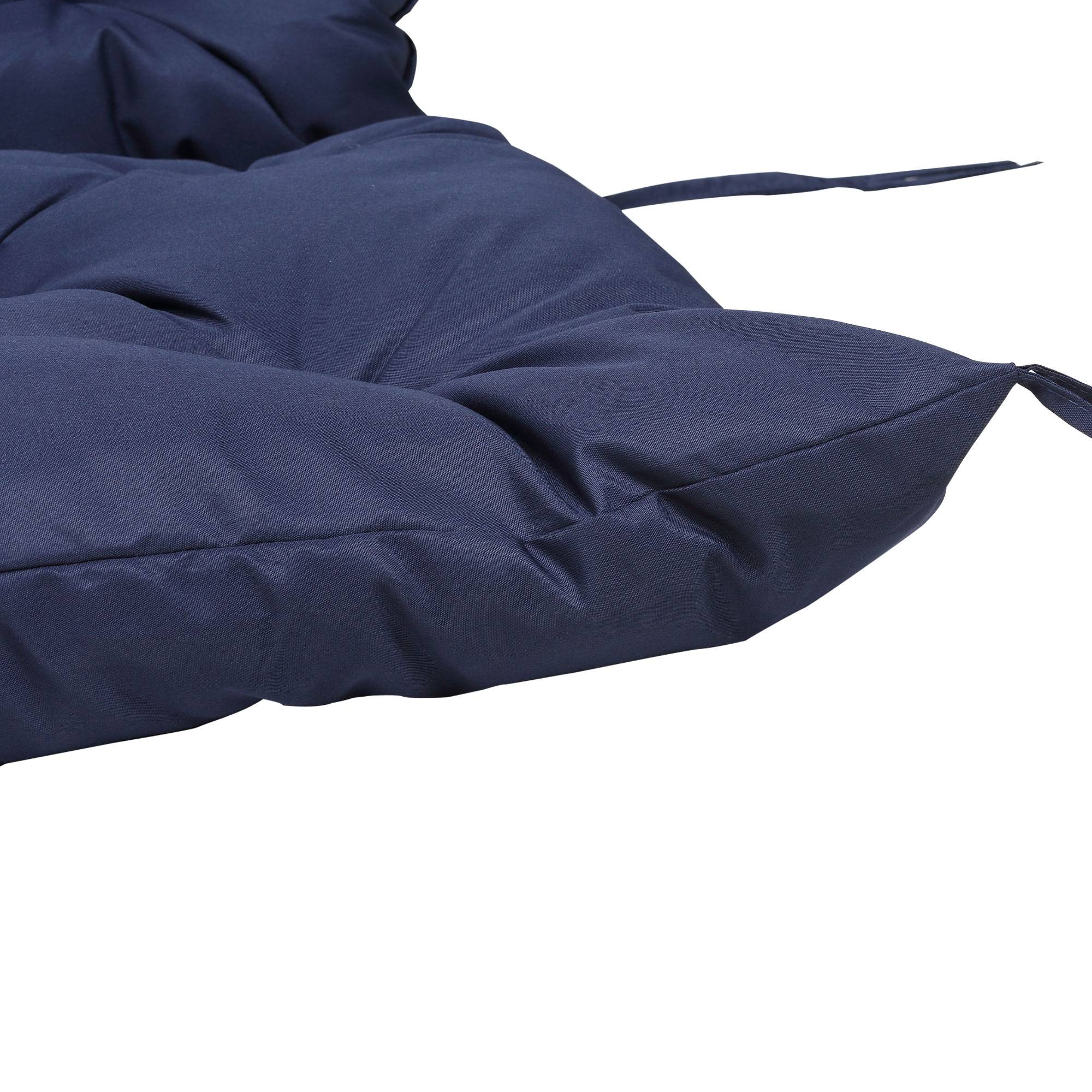 Coussin de banc 3 places en polyester bleu, 150 x 98 x 8 cm - PANGIVO - Image 8