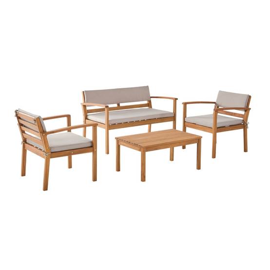 sweeek - Salon de jardin bois d'acacia 4 places marron - Komoda | sweeek - Image 2