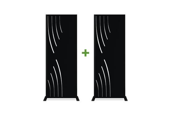 CASANOOV - Casanoov Lot de 2 panneaux décoratifs VELETA Noir H.160 cm motifs côté gauche - Image 1