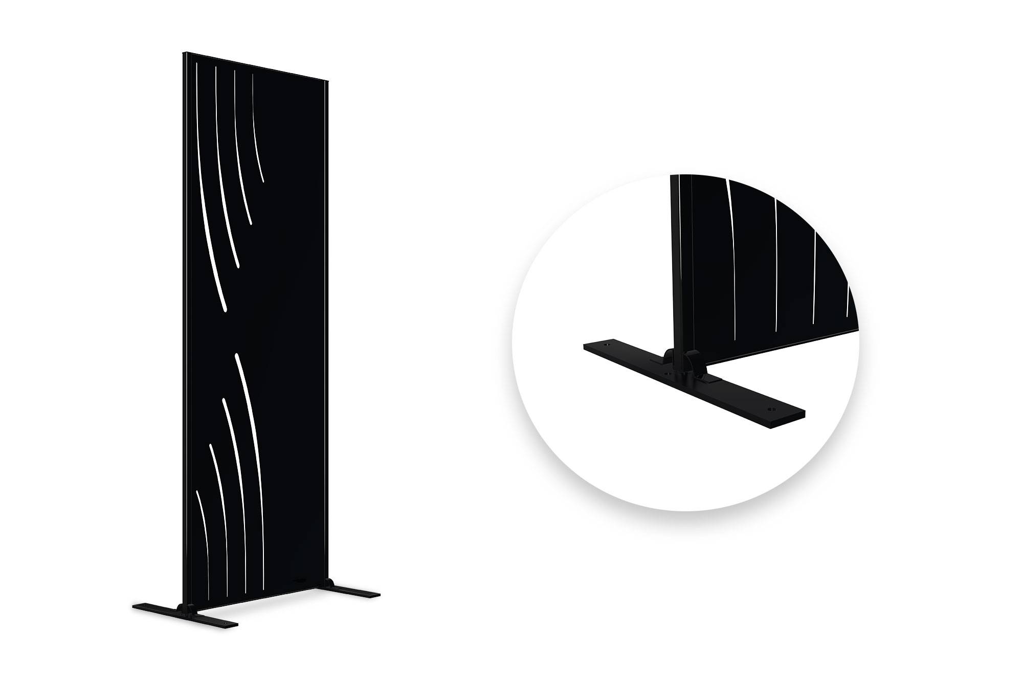 CASANOOV - Casanoov Lot de 2 panneaux décoratifs VELETA Noir H.160  cm motifs côté gauche - Image 3