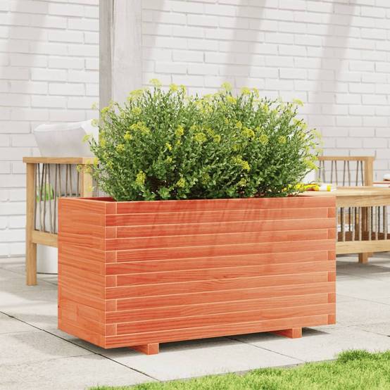 Vidaxl - Jardinière-Pot de fleur-Bac à fleurs cire marron 90x40x49,5 cm bois de pin massif 317769 - Image 3