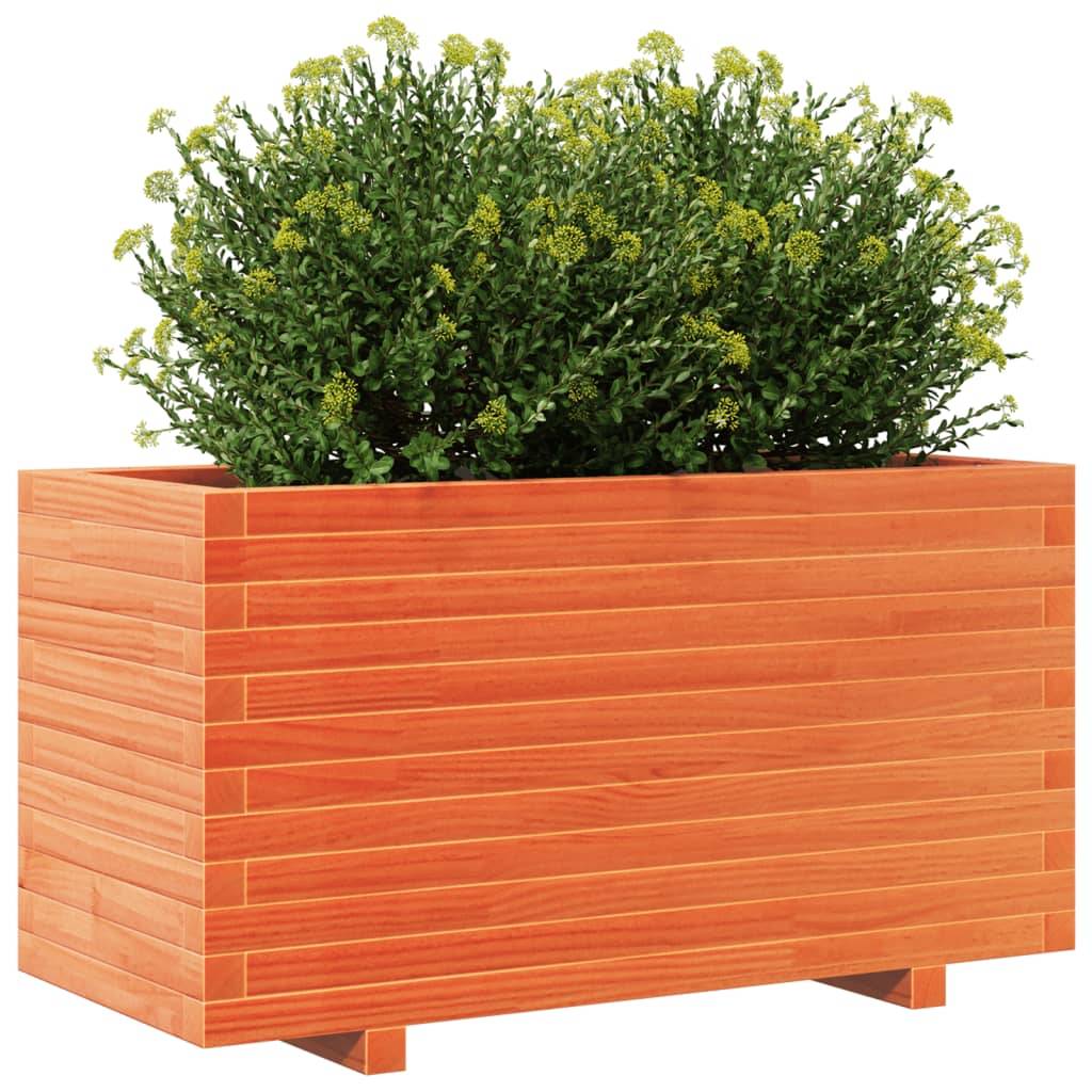 Vidaxl - Jardinière-Pot de fleur-Bac à fleurs cire marron 90x40x49,5 cm bois de pin massif 317769 - Image 8
