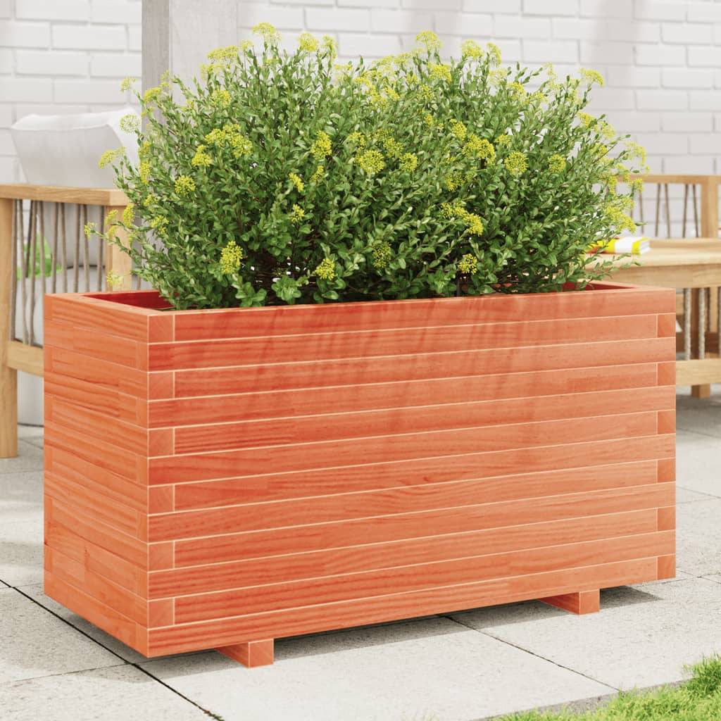 Vidaxl - Jardinière-Pot de fleur-Bac à fleurs cire marron 90x40x49,5 cm bois de pin massif 317769 - Image 1