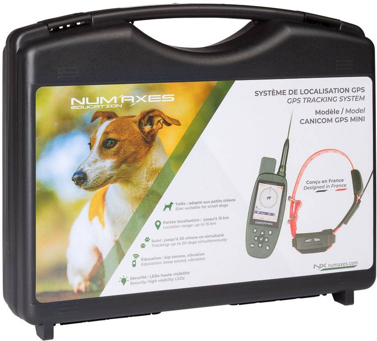 Collier GPS pour chien Canicom GPS MINI, clôtures virtuelles, localisation multi-constellation en temps réel, IP67 - NUM'AXES - Image 1