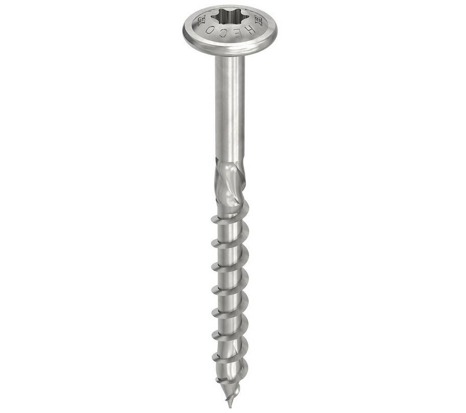 Vis HECO-Topix-Plus Inox - Ø6x120mm - Tête Ronde large - Filetage Partiel - T30 - Boite de 100 - 61836 - Image 1