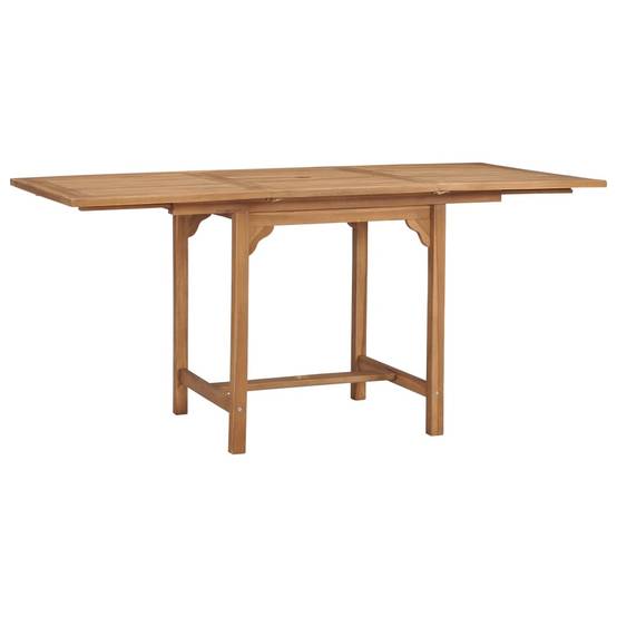 Table extensible d'extérieur - Table de jardin (110-160)x80x75 cm Teck solide - Image 1