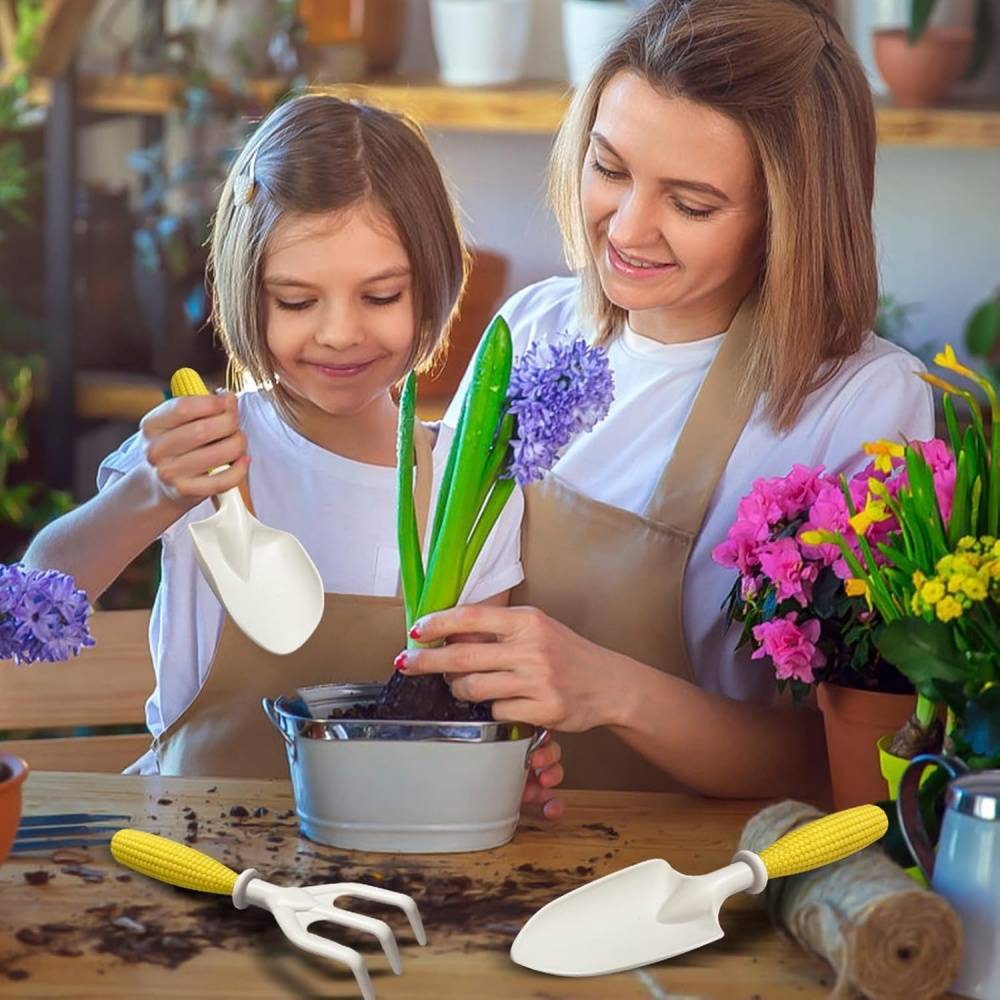 Kit jardinage enfant - Pelle + râteau plastique - Outils légers pour plantations - Living123 - Image 3