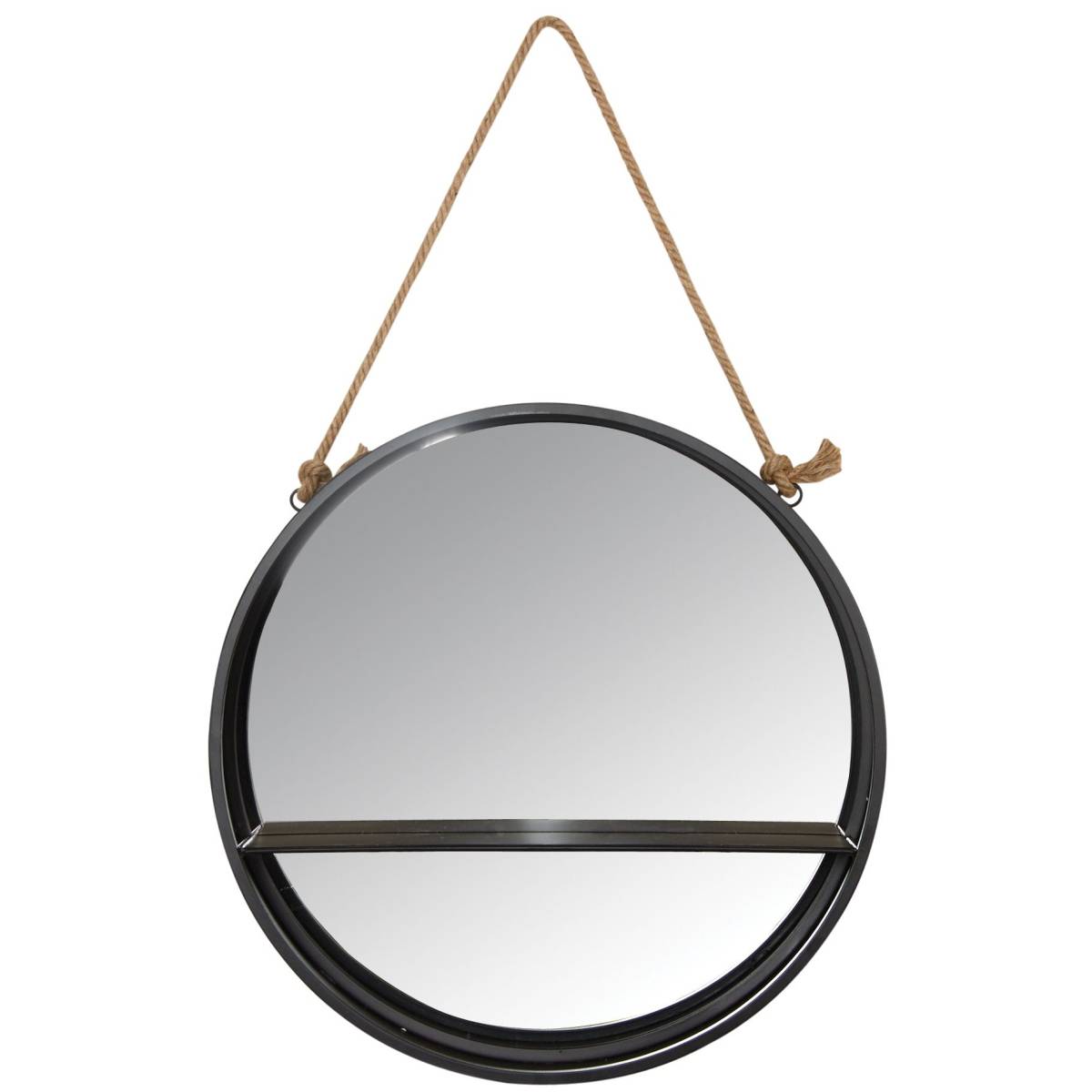 Aubry Gaspard - Miroir étagère rond à suspendre - Image 1