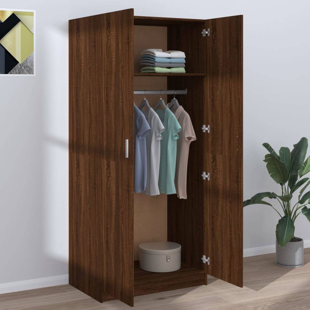Vidaxl - Garde-robe Chêne marron 80x52x180 cm Bois d'ingénierie - vidaXL - Image 4