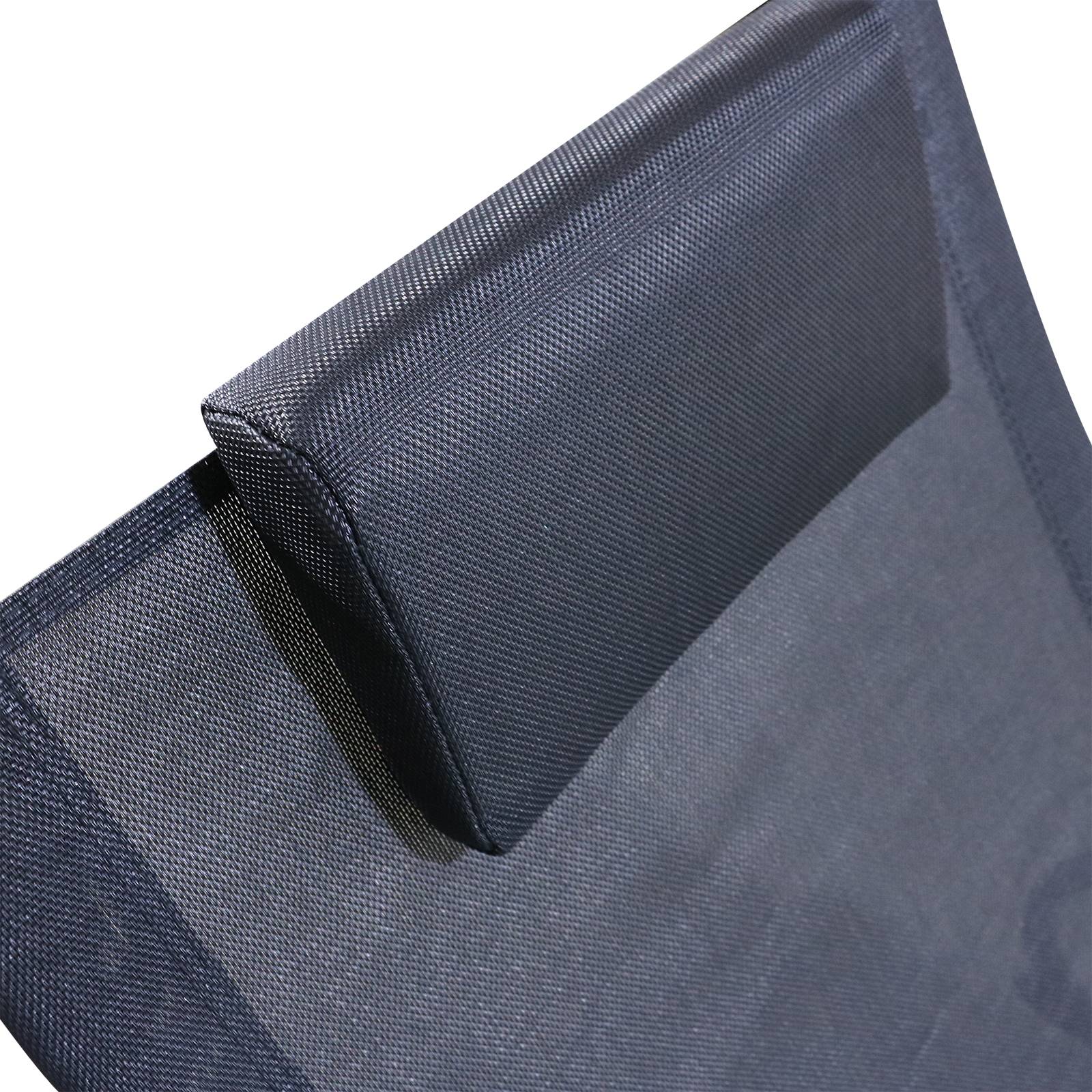 Fauteuil à Bascule Acier Textilène Extérieur Tétière Intégrée Résistant Noir Gris 105x62cm - ComfortXL Outdoor Living - Image 9