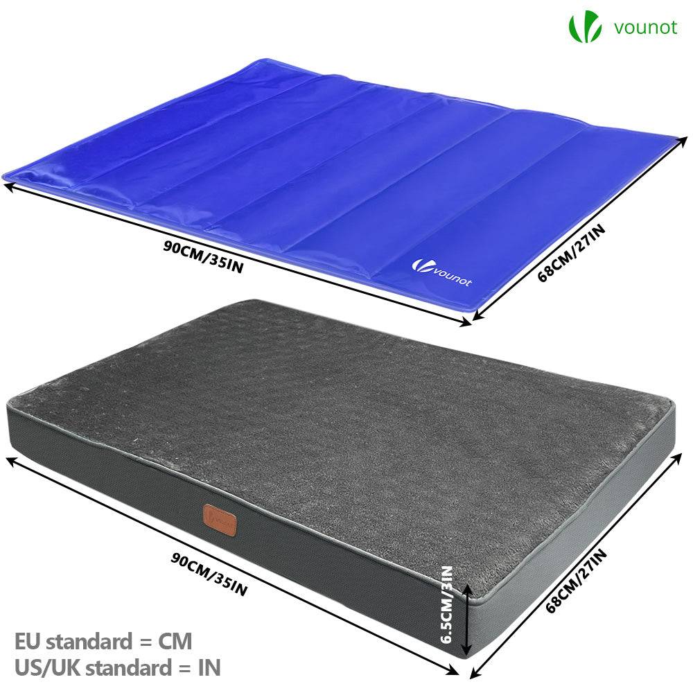 Vounot - Matelas panier pour chien avec tapis gel rafraichissant amovible 91x70x9cm - Image 7