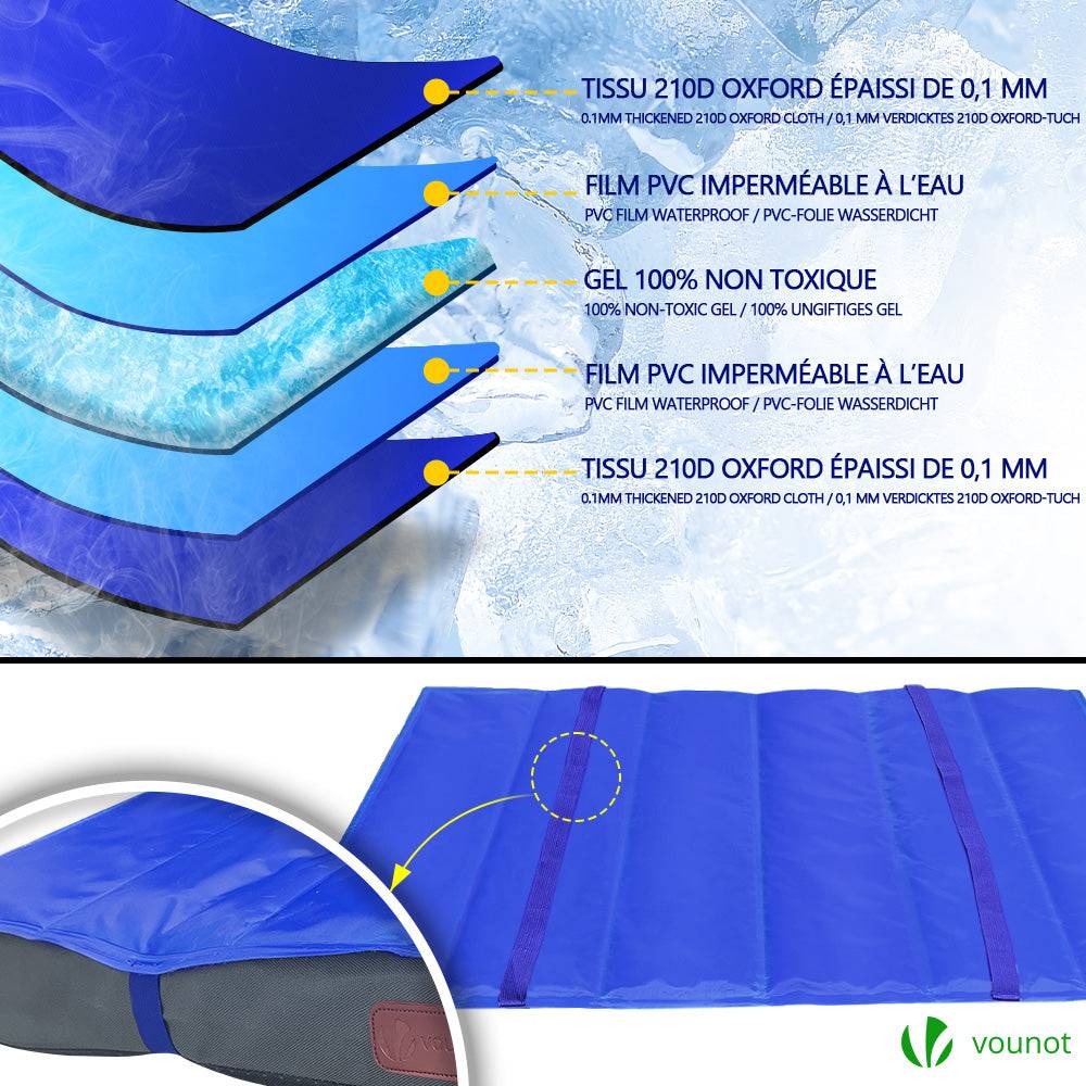 Vounot - Matelas panier pour chien avec tapis gel rafraichissant amovible 91x70x9cm - Image 5