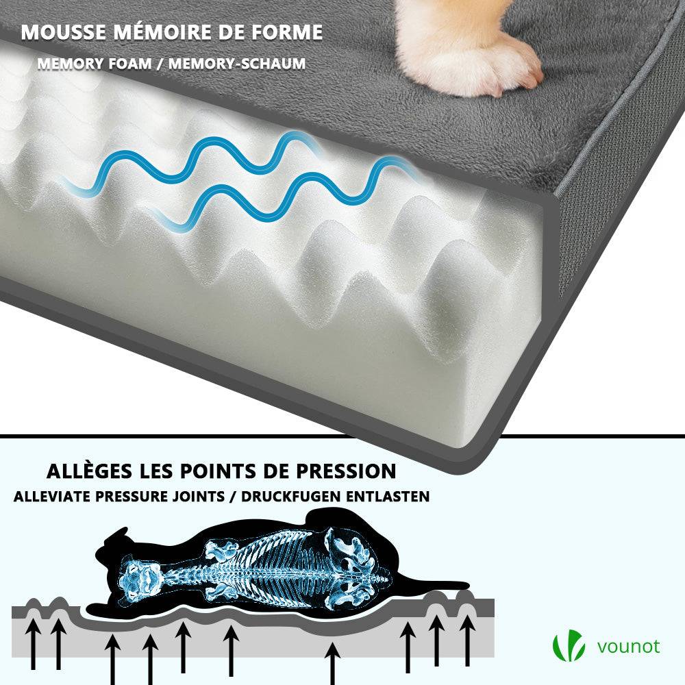 Vounot - Matelas panier pour chien avec tapis gel rafraichissant amovible 91x70x9cm - Image 4