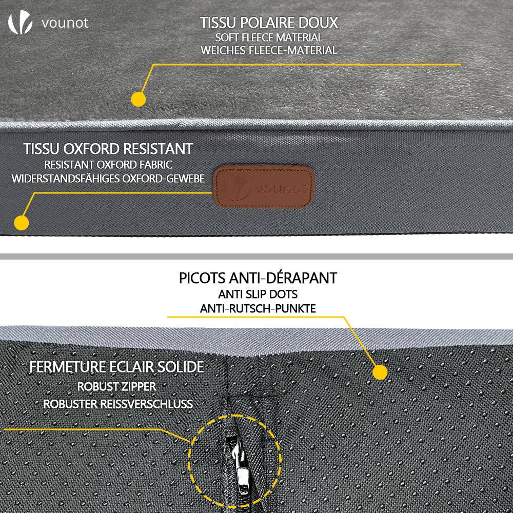 Vounot - Matelas panier pour chien avec tapis gel rafraichissant amovible 91x70x9cm - Image 6