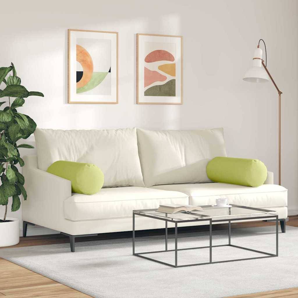 ComfortXL - Lot de 2 Coussins Polochons Géants Tissu Doux Housse Lavable pour Chambre et Salon Vert Clair 25x70 cm – ComfortXL Outdoor Living - Image 4