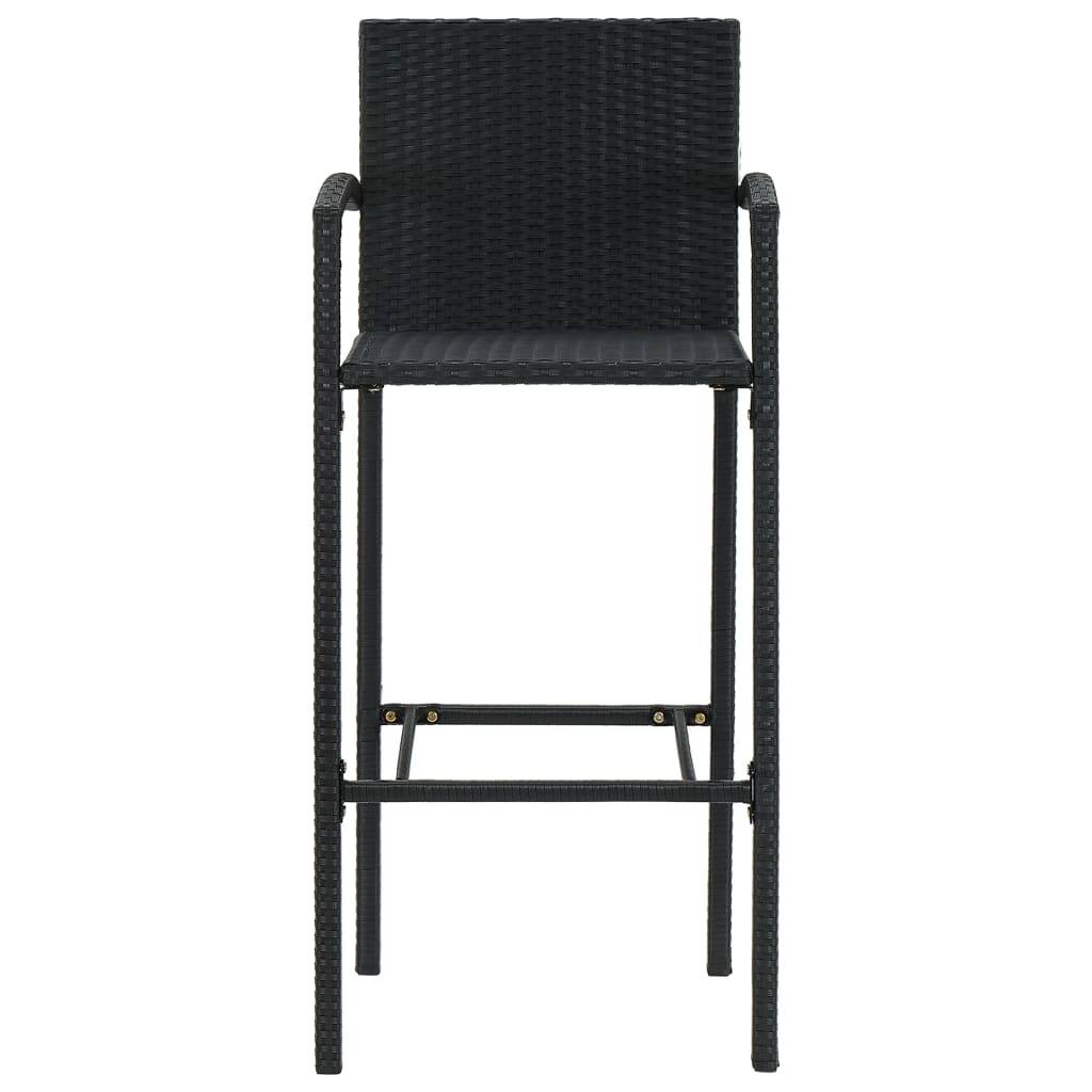 Helloshop26 - Ensemble de bar de jardin 7 pièces résine tressée noir - Image 5