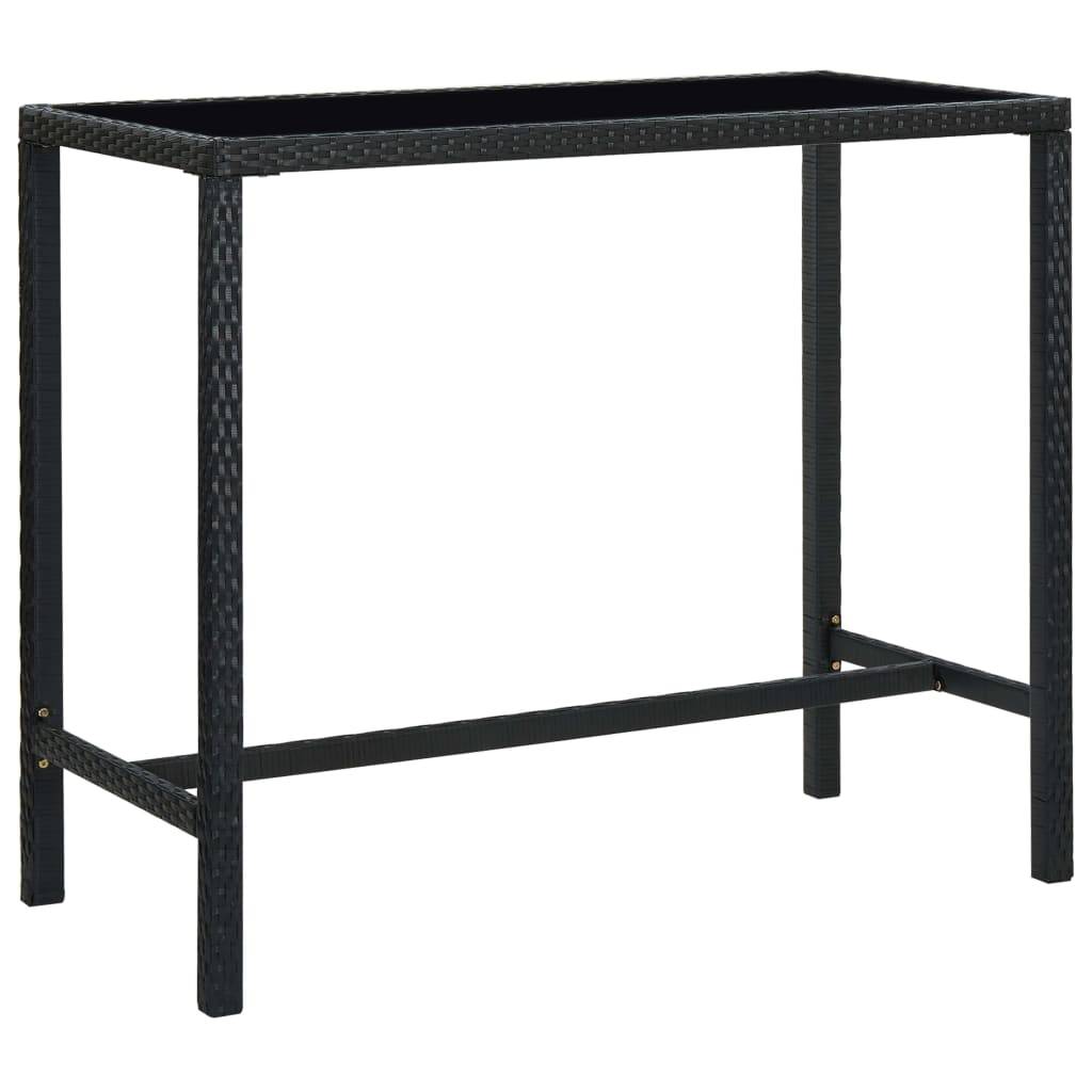 Helloshop26 - Ensemble de bar de jardin 7 pièces résine tressée noir - Image 2