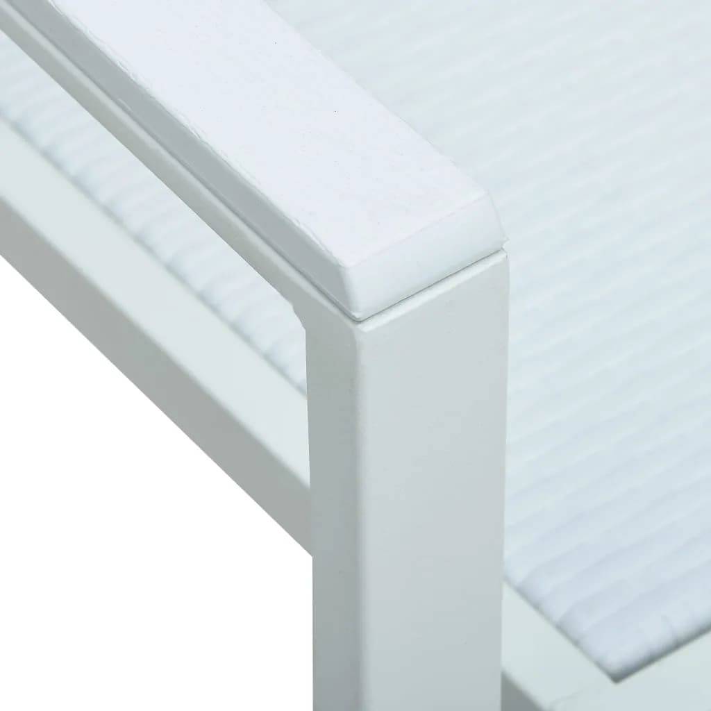 Ensemble Repas 4P Plastique Aspect Rotin et Acier Blanc – ComfortXL Outdoor Living - Image 9