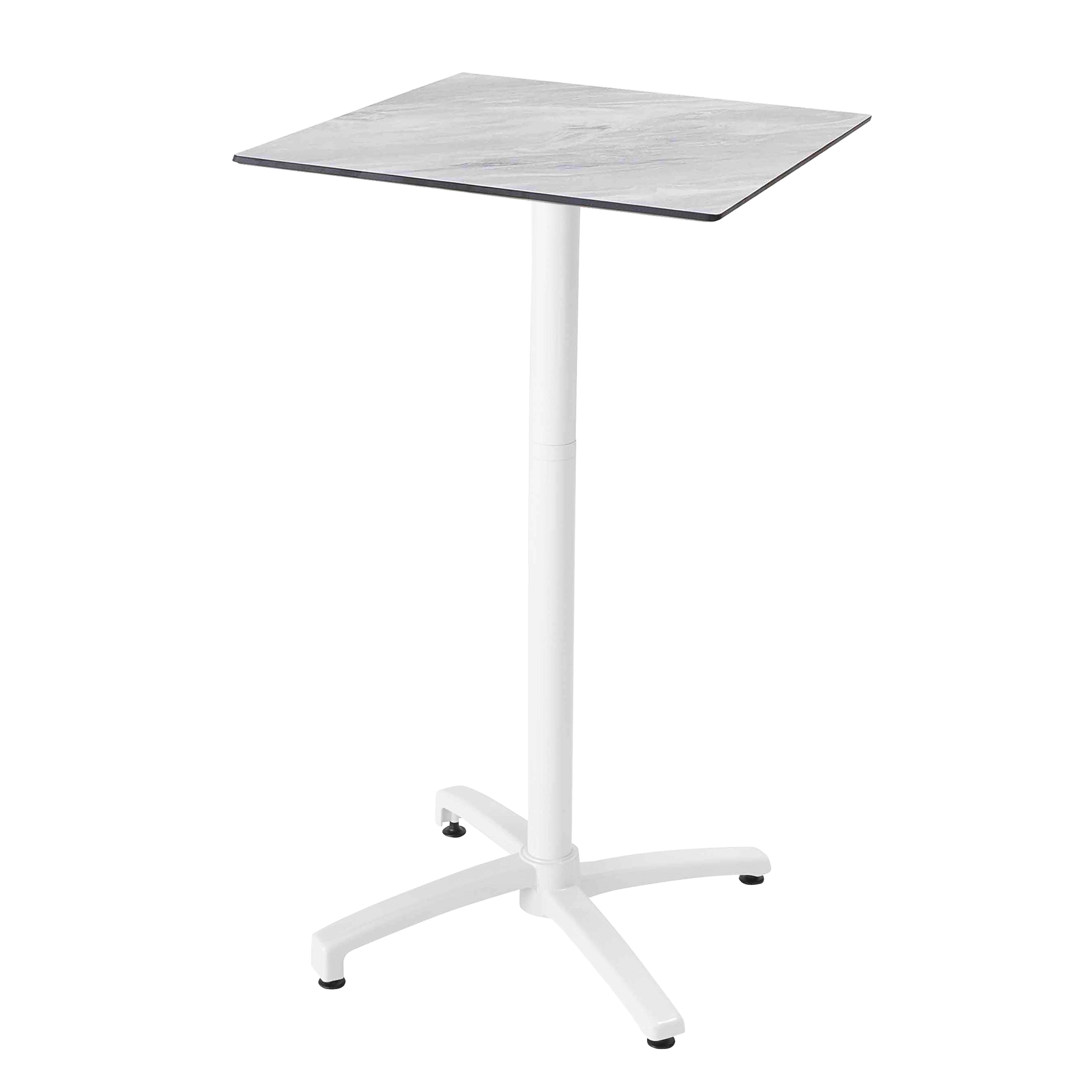 Oviala - Ensemble table haute stratifié marbre et 2 chaises hautes blanc - Oviala - Image 2